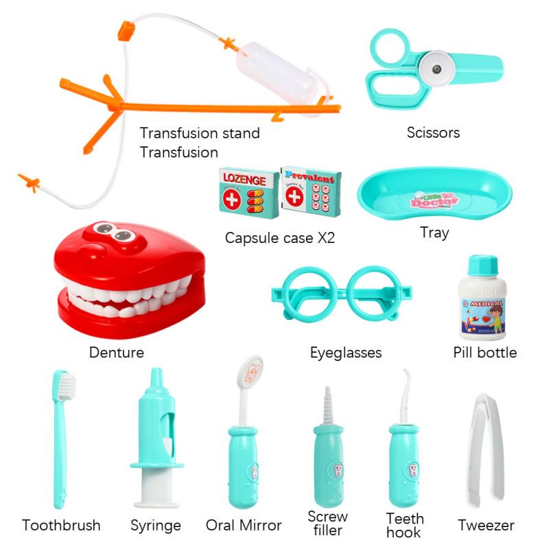 15 Pcs Toddlers Dentist Role Play Set Doctor Kit with Carry Case for School Classroom, Doctor