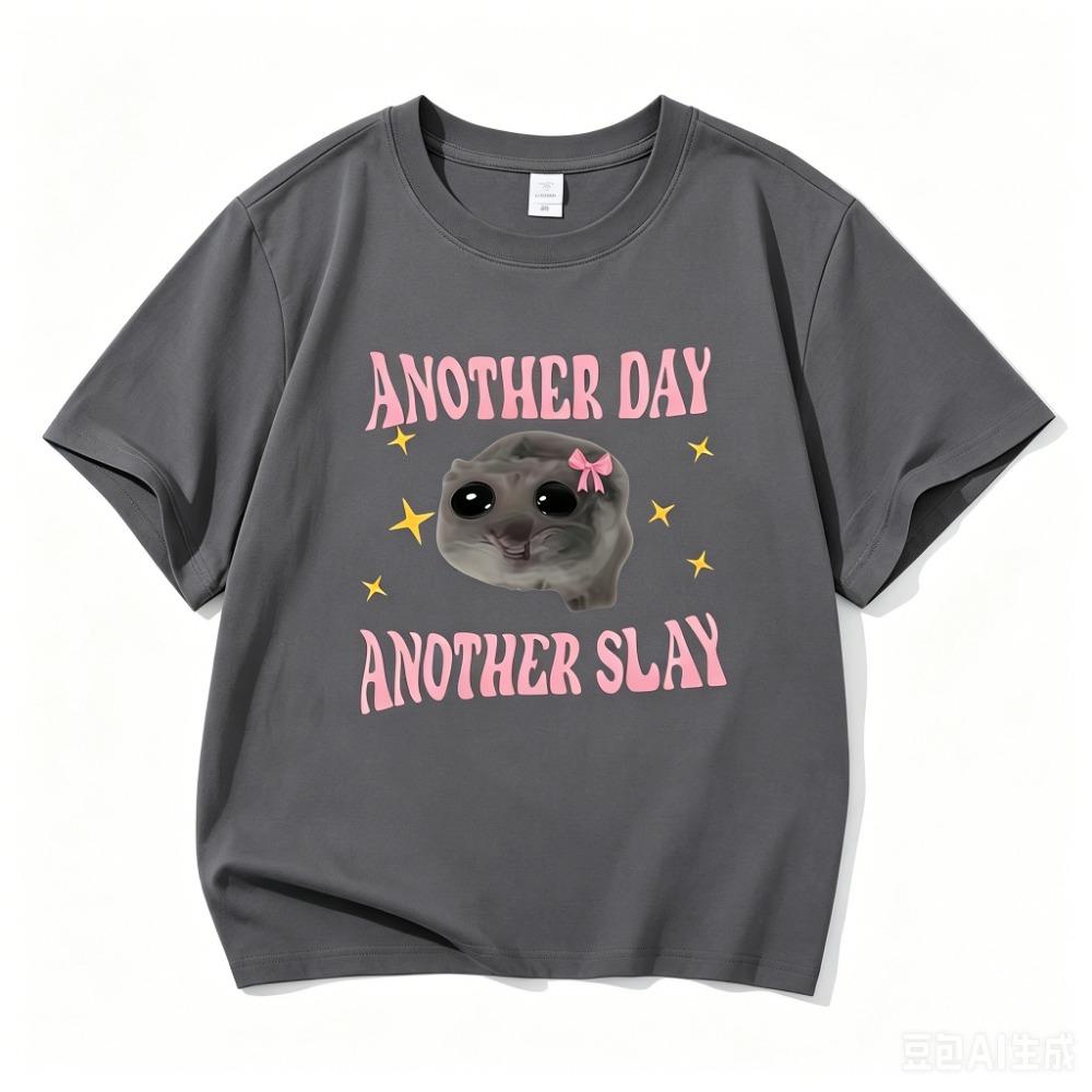Another Oay Children Cartoon Print T-shirts Summer Girls Casual Fashion Kawaii Colorful Short Sleeve Tops Kids