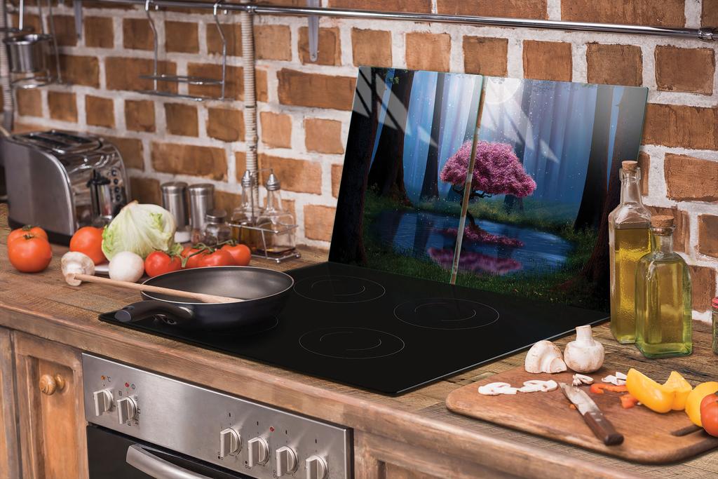 PLACA PROTECTORA DE CRISTAL PARA COCINA 90x52 MADERA