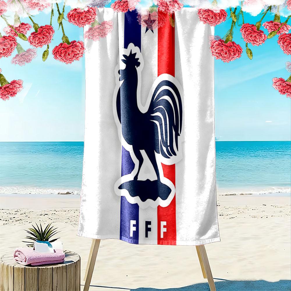 Majestic Rooster Silhouette Print Beach Towel, Quick Drying, Suitable for Travel, Outdoor Sports, Jogging, the Beach and Swimming, Gift