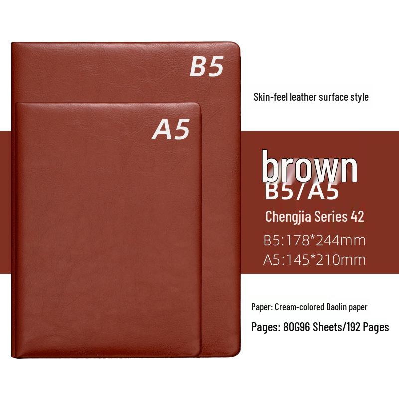 A5 Business Leather Notebook - Customizable Diary for Office & Meetings