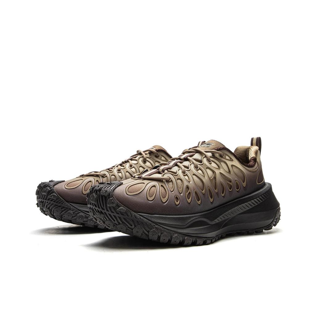 Li Ning Youxia CRC Fashion Trend Shock Absorption Support Rebound Low Top Casual Shoes Unisex Casual Shoes Yellow Brown AZGV087-3