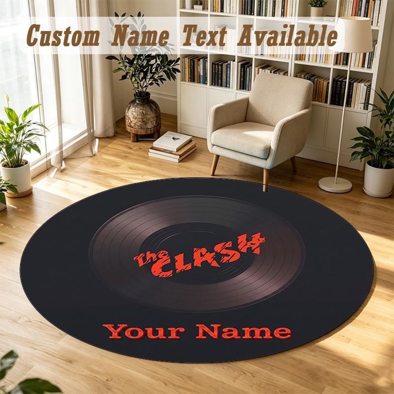 Round Rug Custom NameThe Cure Pattern Non Slip Carpet Home Floor Decor