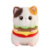 Plush Hamburger Cat Stuffed Animal Soft Toy with Detailed Layered Design and Round Shape Suitable for Kids and Collectors