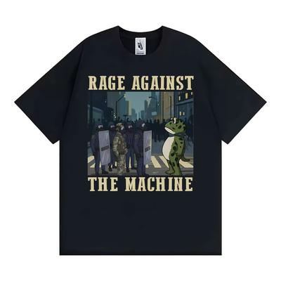 Portland Frog Protest Rage Against The Machine TShirt Funny Meme Graphic T Shirts Men Women Casual High Quality Cotton Tshirts