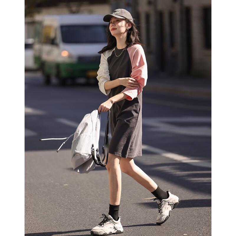 Demana Modern Academy Style Sweatshirt Dress S