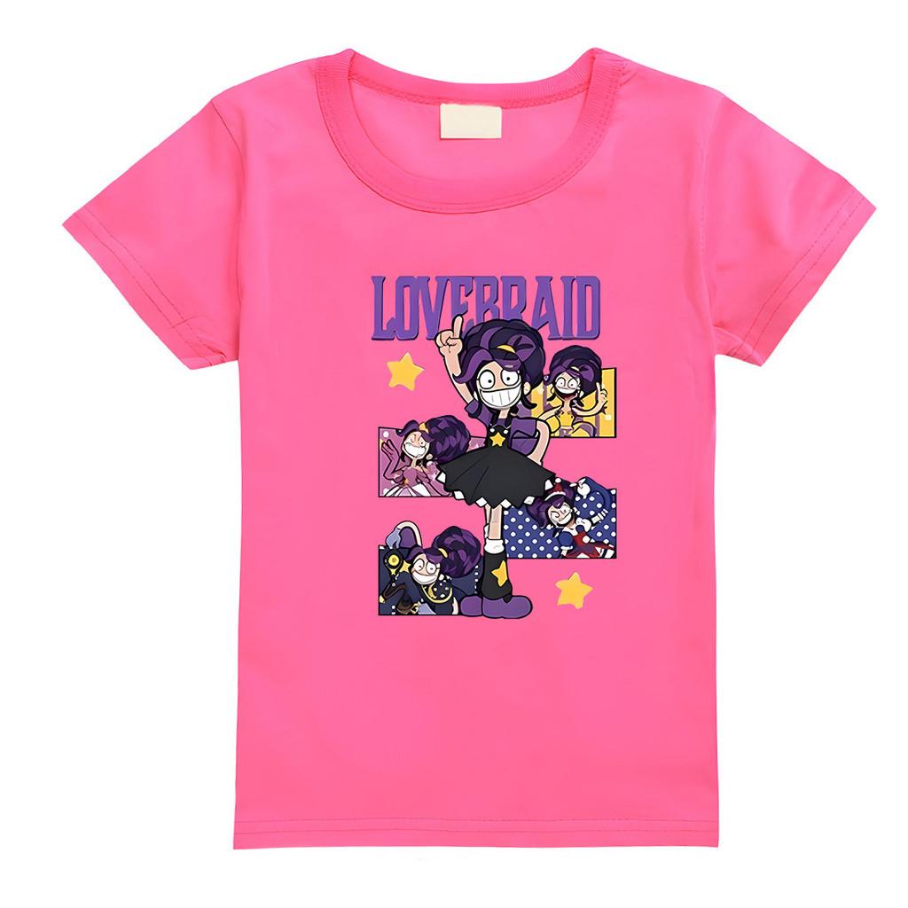 4143 Kids Girls Lily Lovebraids Print Short Sleeves Cotton T-Shirt
