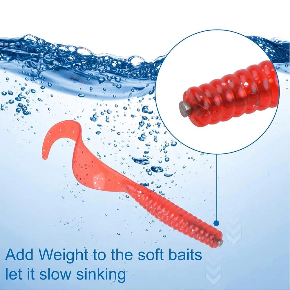 50Pcs Tungsten Nail Weights Kit Insert Fishing Weights Sinkers Wacky Worm Nail Sinkers Pencil Weights for Bass Fishing Tackle
