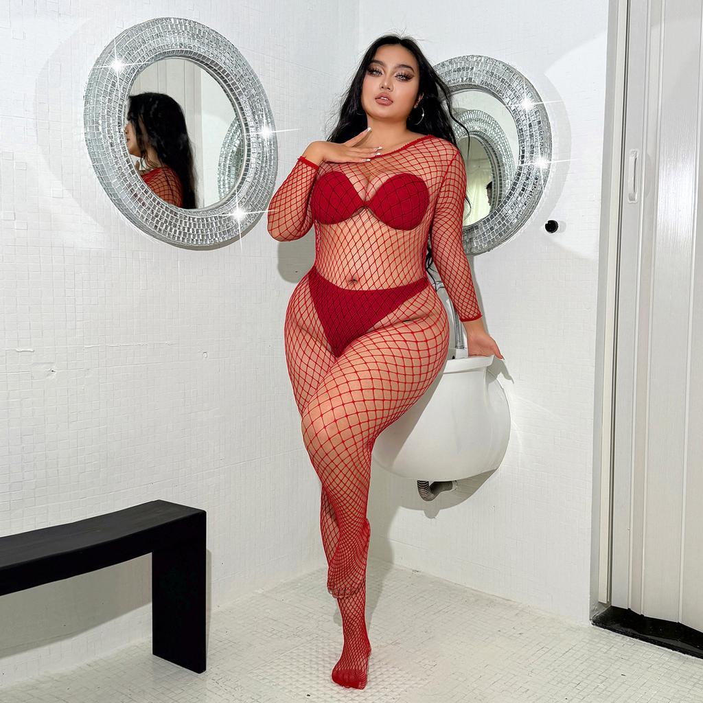 Body Sexy senza Cavallo Body trasparente Taglie Forti Body Costume Erotico Calze a Rete Lingerie