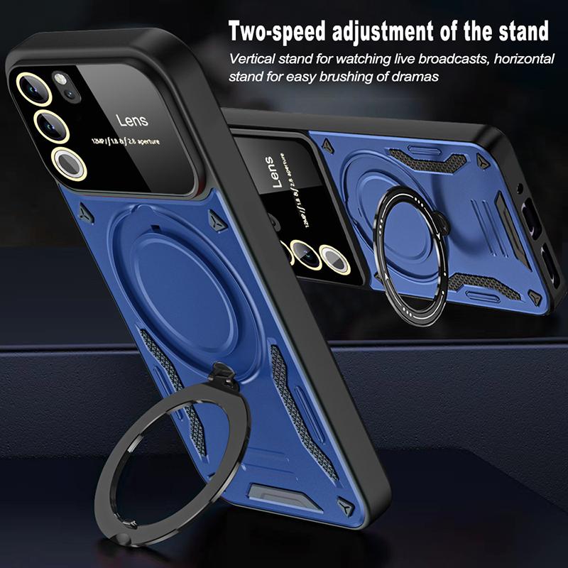 Shockproof Armor For VIVO V50 Lite V29 V27 Pro V27E Case Phone Ring Stand Bumper Silicone Phone Cover Capa For VIVO V29 Cases