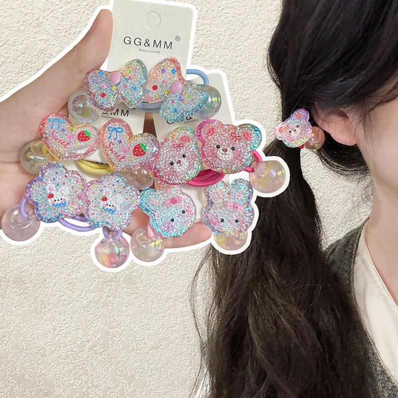 2 Pieces Cute Colorful Princess Hair Bands Kids Elastic Hair Ropes Girls Hair Accessories Children's Headwear