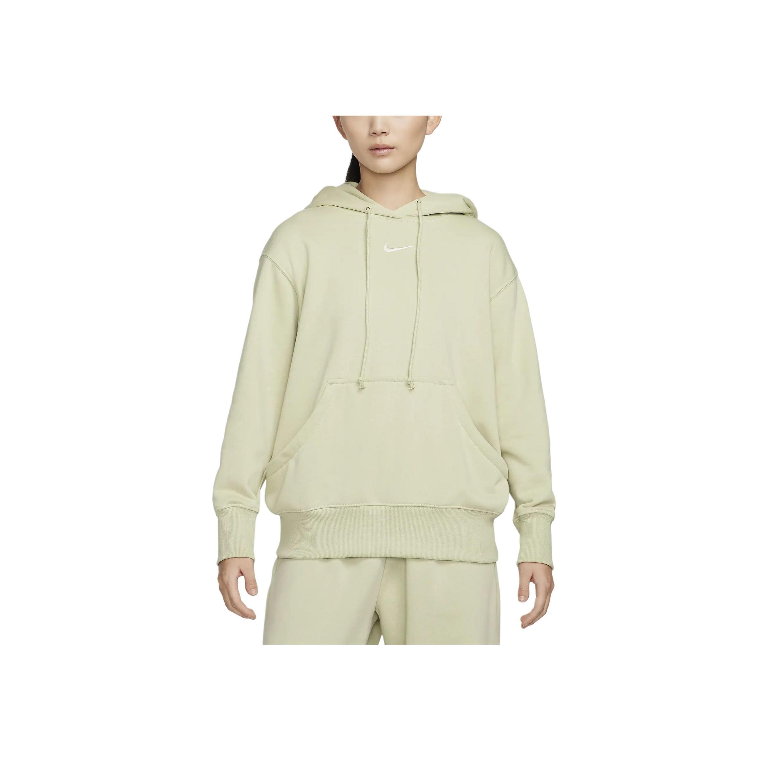 

Nike Solid Color Hooded Drawstring Casual Sweatshirt Women tops Olive FZ7197-371 S