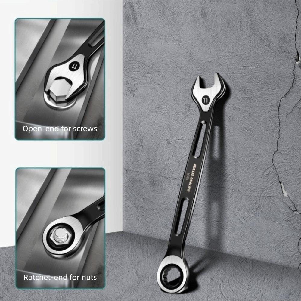 Durable 6-15mm Dual-purpose Wrench Anti Slip Labor-saving Combination Ratchet Wrench Spanner Hand Tool