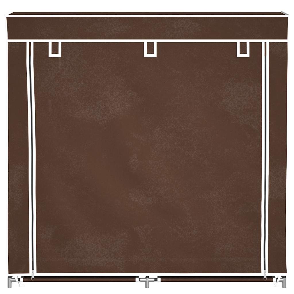 Fabric Shoe Cabinet with Cover 115 X 28 X 110 Cm Brown