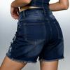 Damskie Codzienne Modne Dżinsowe Szorty z Dziurami Wszechstronne