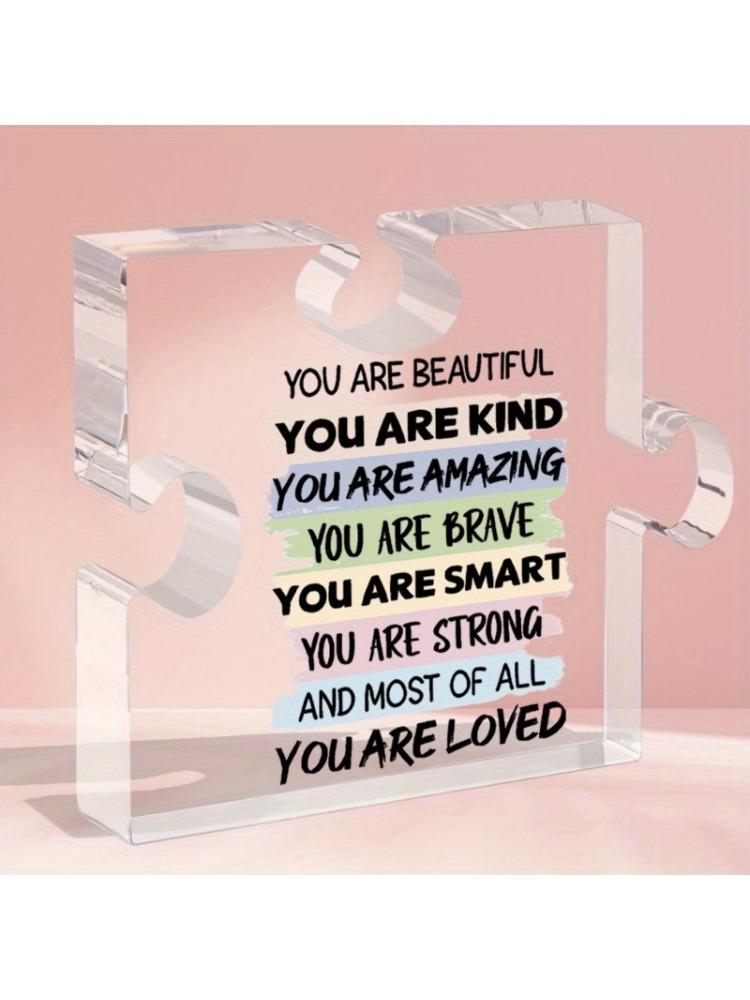 

You Are Beautiful Inspirational Plaque - Uplifting Desk Gift for All Occasions чистый
