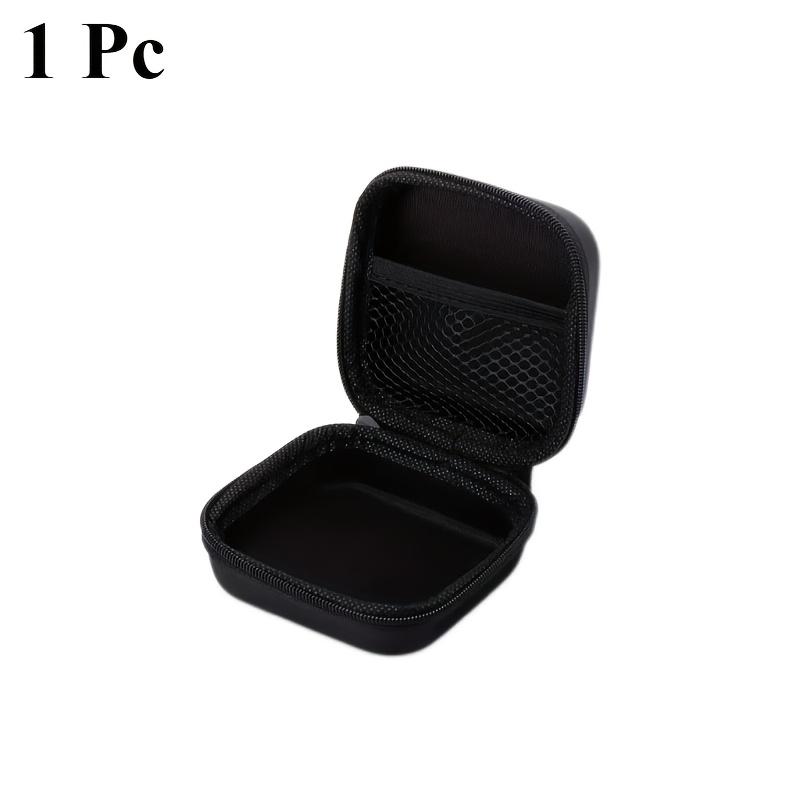 

Роскошная маленькая сумка для хранения на молнии, мини-дорожный противоударный чехол для наушников, однотонный защитный чехол для гарнитуры, органайзер для кабелей данных чёрный