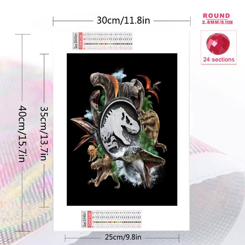 Jurassic 100% Round Full Drill 5D DIY Diamond Painting Embroidery Cross Stitch Rhinestone Décor