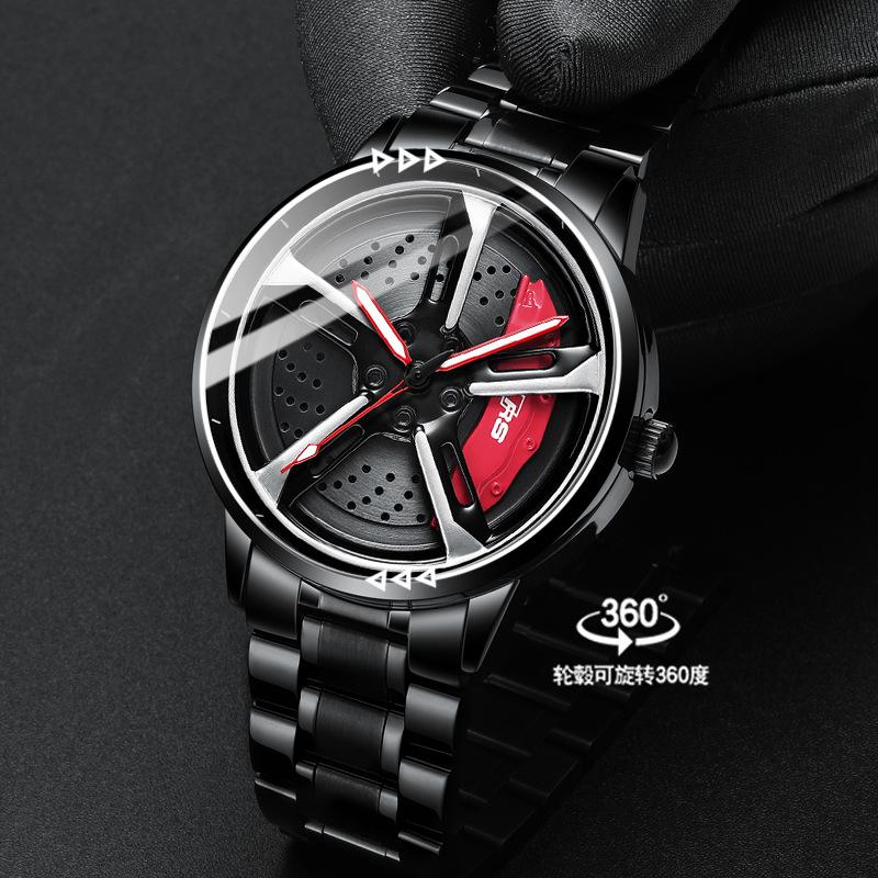 SVJ Men's Watch Car Wheel Modified Rs7 Men's Watch Hydraulic Three-dimensional Hollow Quartz Watch