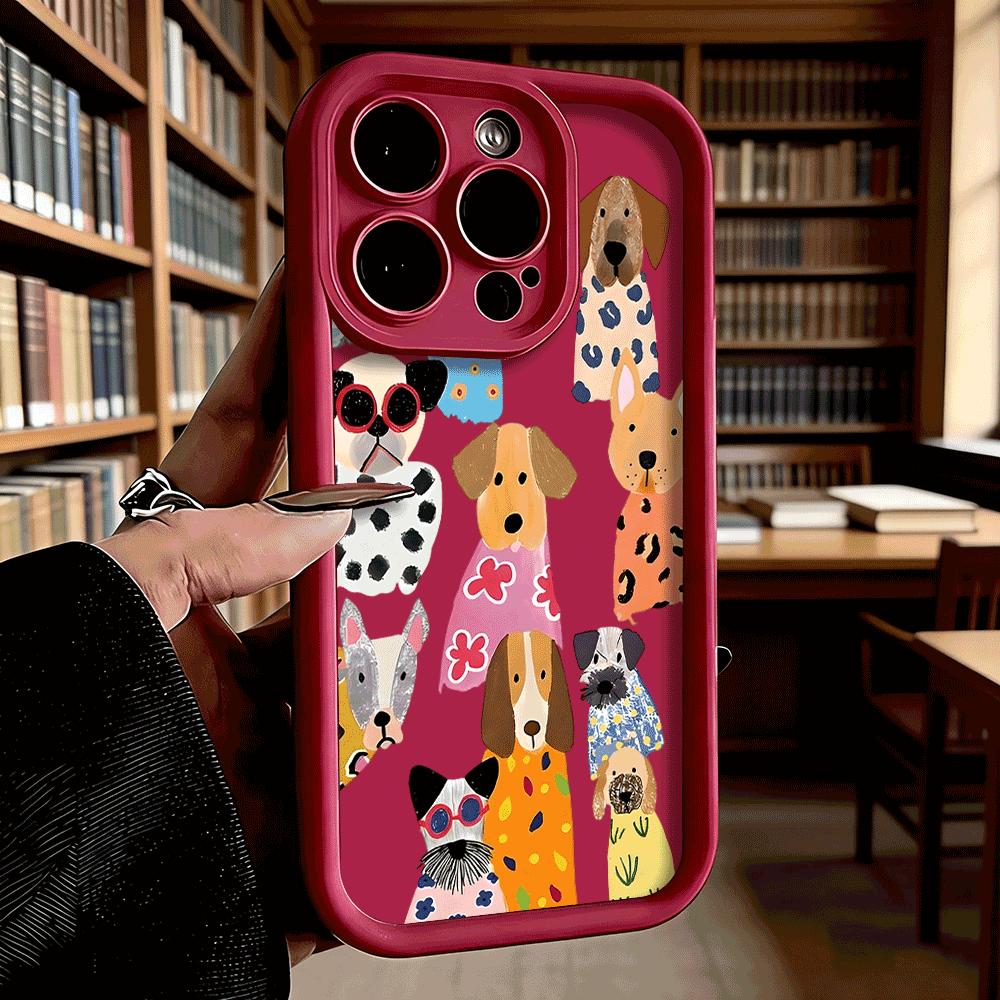 Cute Cartoon Dogs in Clothes Luxury Anti-Slip TPU Phone Case For Xiaomi Redmi Note 15 14 13 12 11 10 9 Pro Full Protective Cover