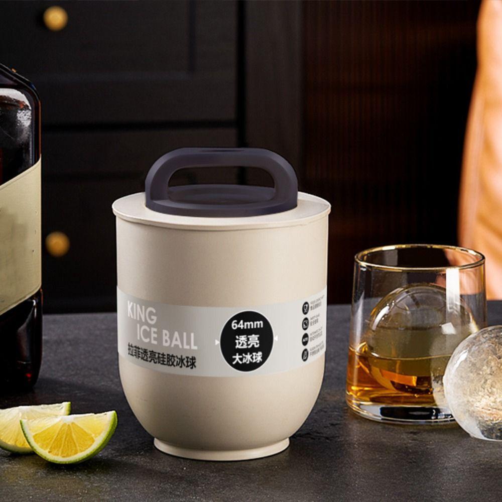 

Large Size Clear Whiskey Ice Ball Mold Food Grade Ball Ice Tray Bar Tool Ice Ball Maker Freezer білий