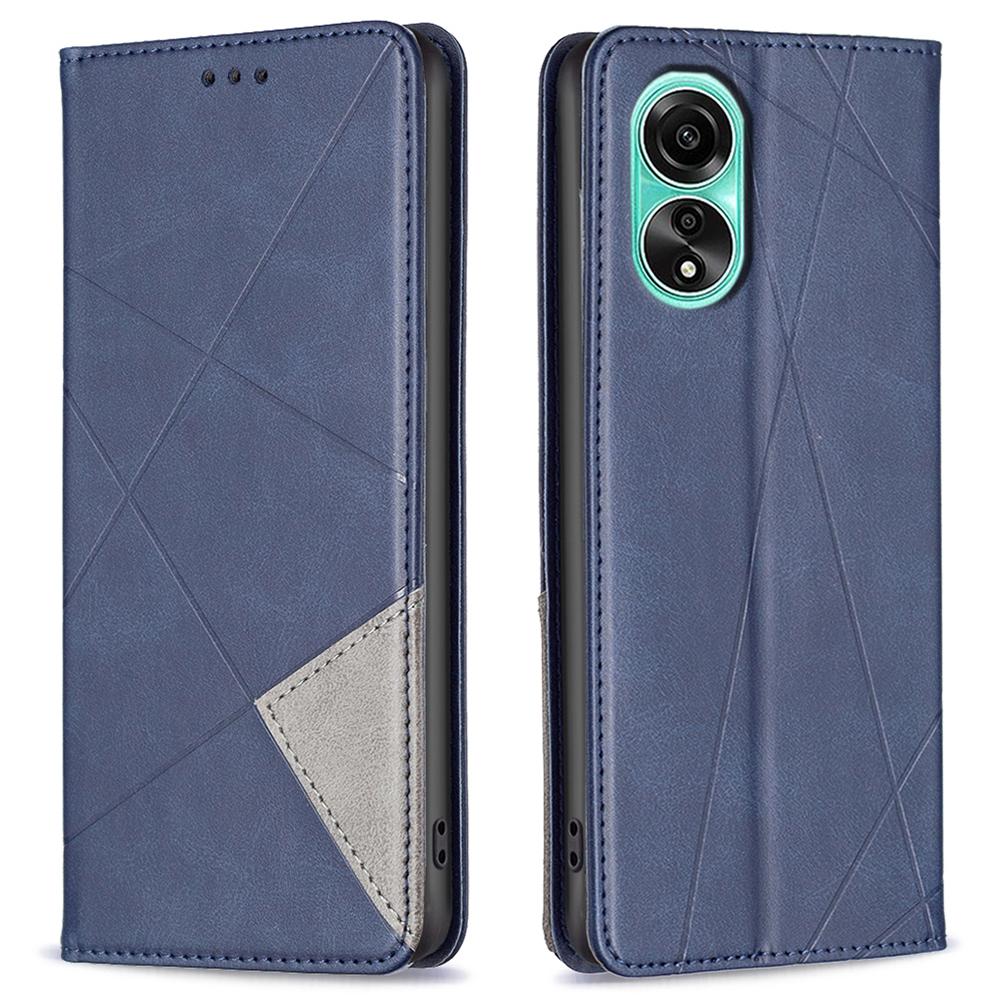 For Oppo A78 4G Stand Flip Cover PU Leather Imprinted Line Card Slots Phone Case