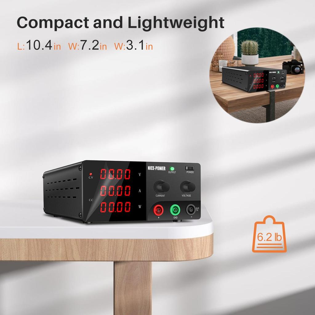 Voltage Regulator NICE-POWER Stabilized Variable DC Power Supply Output Switch 0-120V 0-10A For Industrial Control & Power Debug R-SPS12010