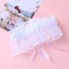 Bridal Garters Beautiful Lace Rhinestone Garters Heart-Shaped Decor Garters for Woman Lady Female (Purple)