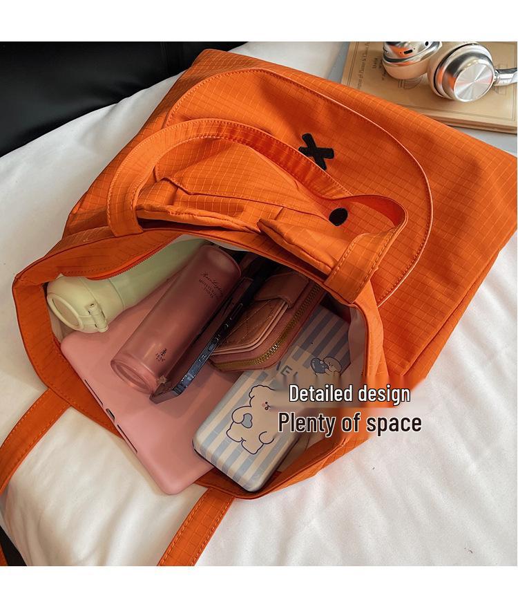 Large Capacity Miffy Tote Bag for Women - Versatile Plaid Commuter, Handbag, Shoulder Bag.