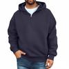 Men's Casual Zippered Hoodie Loose Fit Sweatshirt for Everyday Wear