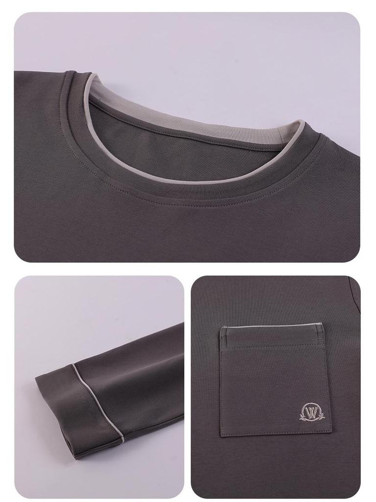 Men's Korean Style Cotton Pajamas Set - Autumn, Long Sleeve, Casual, Loose Fit