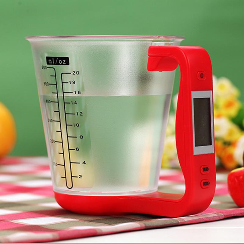1pc Kitchen Scales with LCD Display 1000g/1g Measuring Cup Kitchen Mixing Bowl Temperature Measurement Cups Kitchen Baking Tools