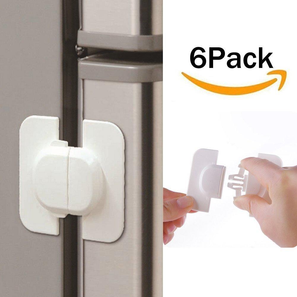 Freezer Door Lock Cabinet Lock Strong Adhesive Lock with Key Baby//Toddler//Child Safety Device Window//Door Restrictor Cable Homy Refrigerator Lock