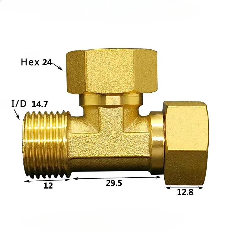 Various Types DN15 1/2" BSPP Male Female Tee 3 Ways Brass Pipe Fitting Connector Splitter Block Home Garden