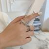 Trendy Korean Fashion Hollow Design Double Layer Ring Adjustable For Occasions All