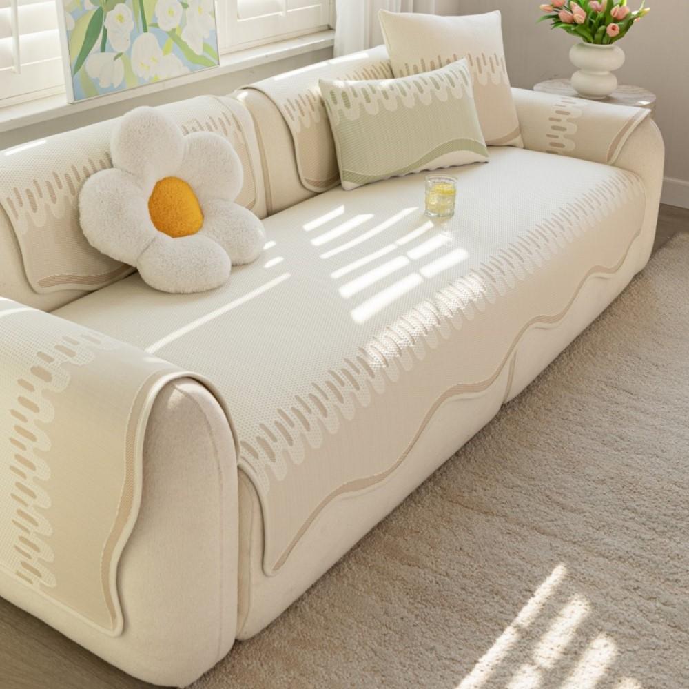 Living Room Decoration All-Season Irregular Shape Sofa Cushion Non-Slip Seat Pad Straight Sofa Soft Universal Sofa Cover Towel