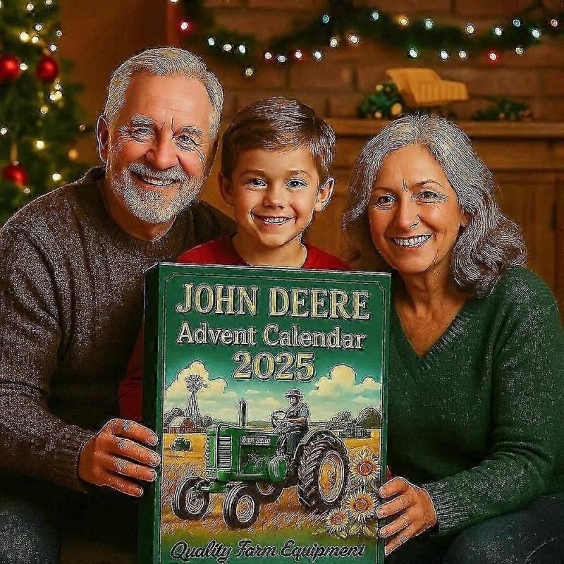 John Deere 2025 Advent Calendar with 24 Mini Tractor Ornaments for Christmas