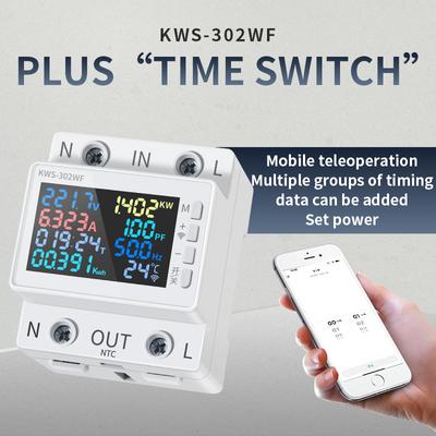 8-in-1 Stromzähler WIFI Stromzähler Farbdisplay Telefon-App Fernsteuerung AC 170V~270V Voltmeter Spannung Ampere Watt Kwh Meter