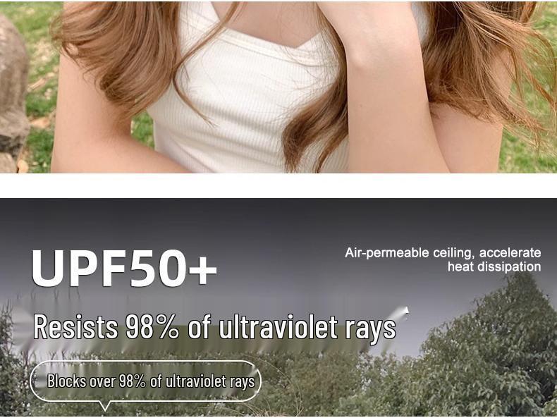 Women's Wide-Brim Summer Topless Sun Hat with UV Protection for Outdoor Sports