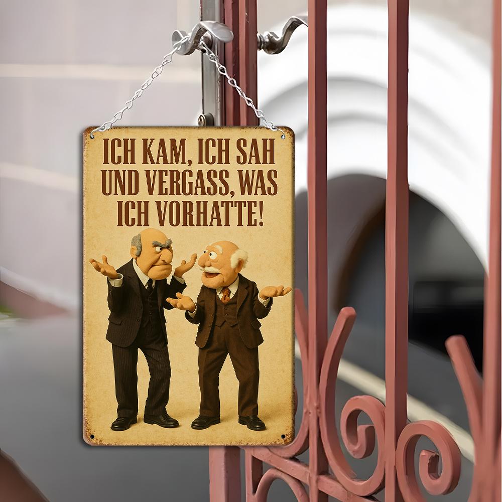 Vintage German Humor Sign - 20x30cm Iron Wall Art for Cafe & Home Decor