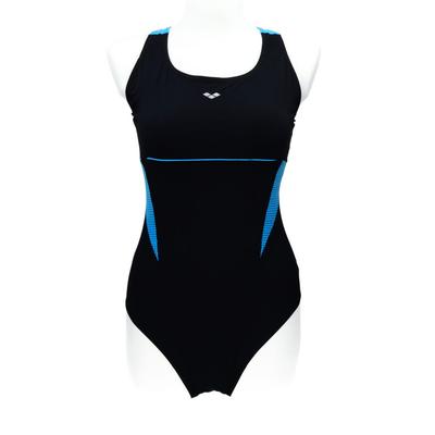 Arena Damesbadpak Bodylift Vivien Light Cross Back One Piece Zwart Turkoois 2A90458/50 D48