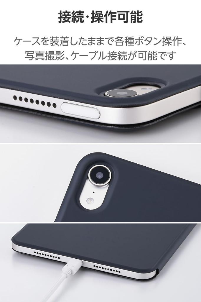 Elecom IPad mini Pro und mini Hülle Leicht und mit Magnetischem Zwei Einstellbare Winkel Stifthalter und Auto Marineblau (A17 2024) (6. Generation) Abdeckung,