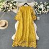 Dress Retro Exquisite Hollow-out Crochet Loose Lace