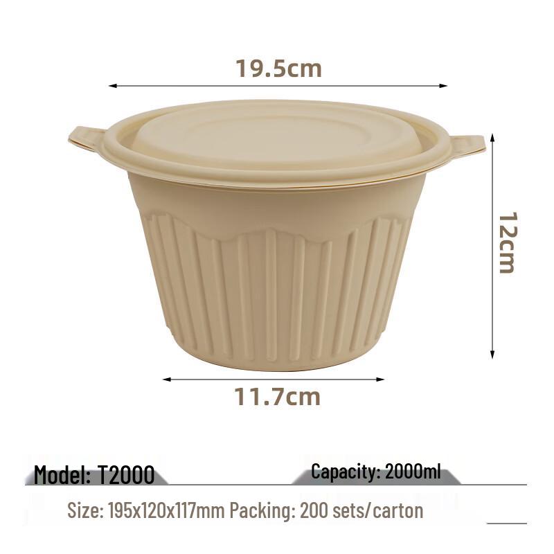 Eco-Friendly Corn Starch Disposable Takeaway Bowls with Lids