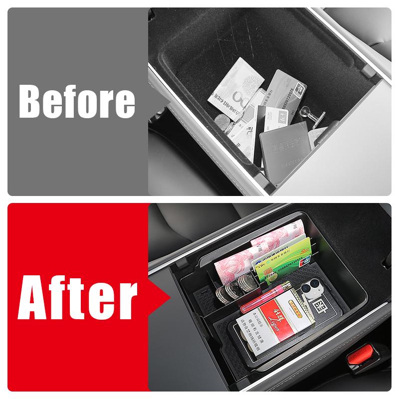 For Tesla Model Y Model 3    2024 ABS Car Central Control Armrest Box Storage Tray Accessories