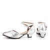Tanzschuhe für Damen und Mädchen, lateinamerikanische Tanzschuhe, Ballsaal, Tango, Walzer, Sandalen mit weicher Sohle, Salsa, geschlossene Zehenpartie, 5,5 cm Absatz