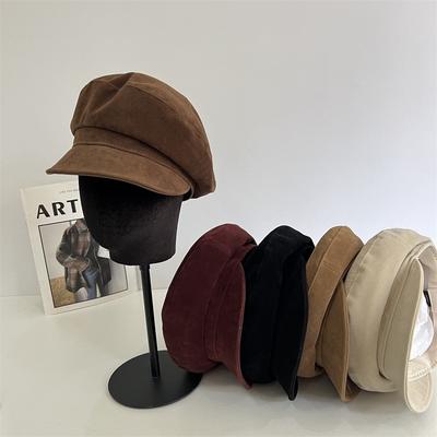 Simple Temperament Deerskin Velvet Octagonal Hat Women's High-quality Good Version Newsboy Hat Showing Face Small Versatile Casual Trendy Hat