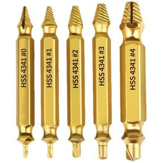 High-Speed Steel Double-Ended Screw and Wire Extractor Set 4341