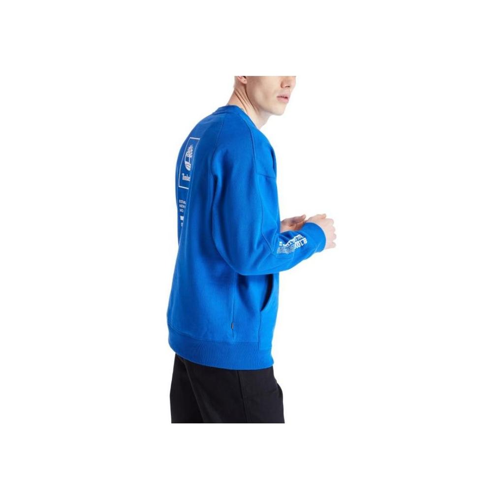 Timberland Letter Print Sports Pullover Crewneck Sweatshirt Men Sweatshirt Blue A2ABS-I55