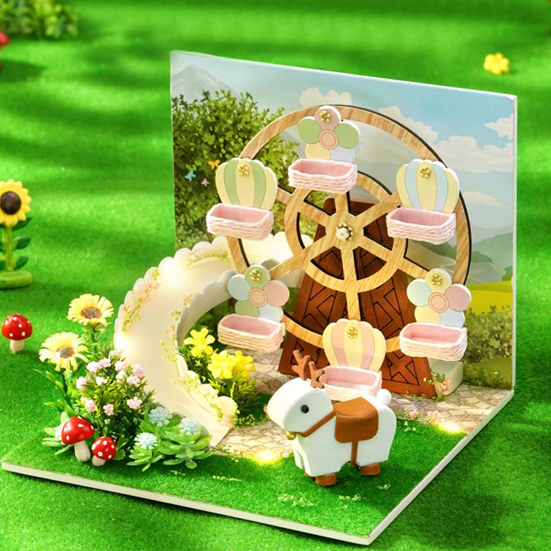 Wooden Mini Miniature Doll House DIY Small House Kit Production Room Princess Toys Home Bedroom Decoration with Furniture Gifts